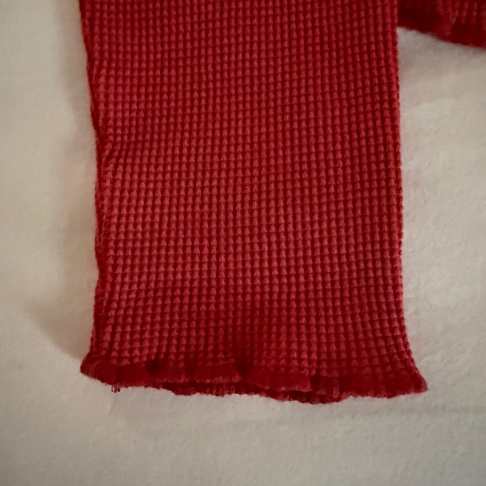 We The Free Deep Red Waffle Knit Top - Picture 4 of 7